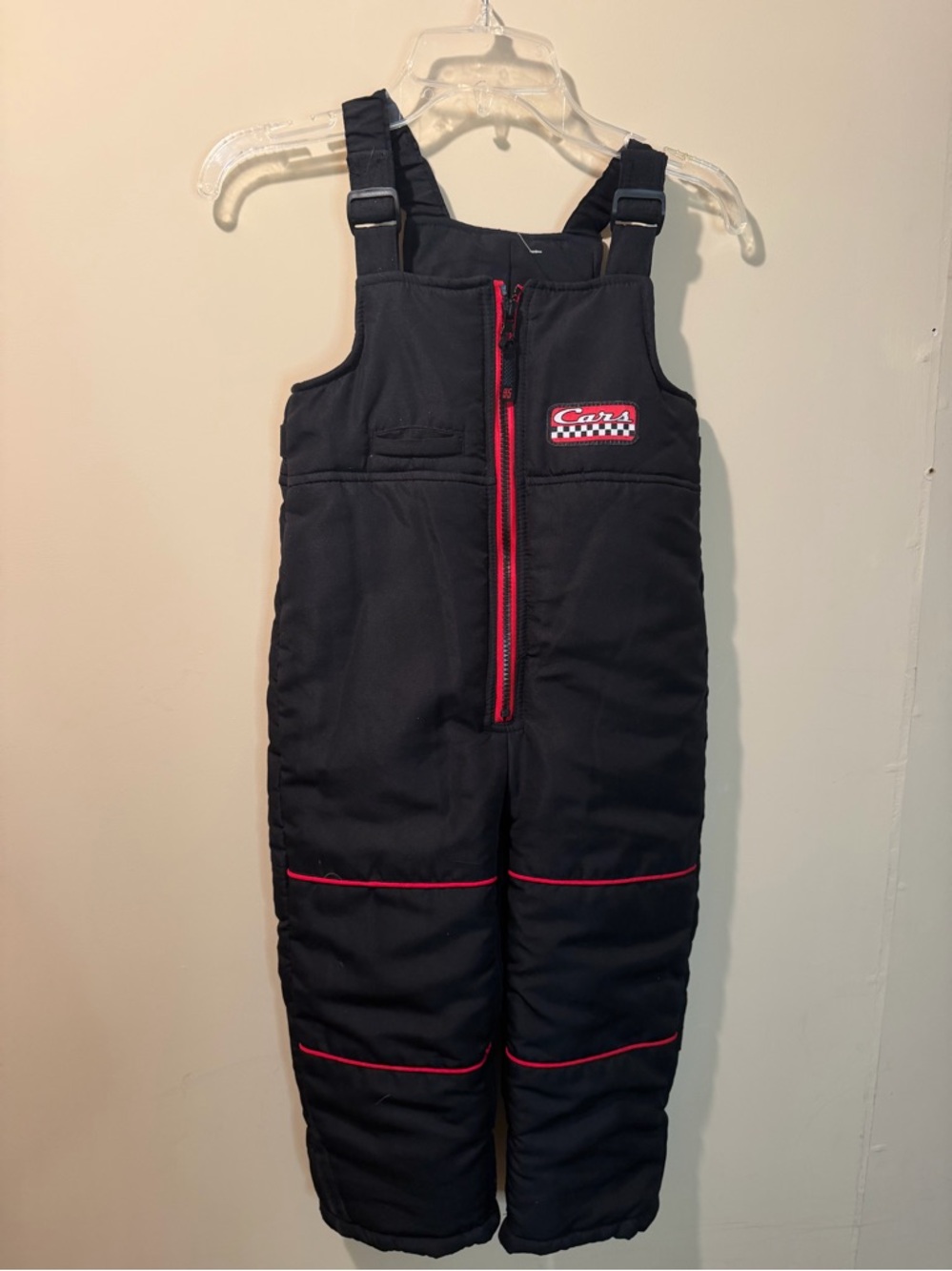 Disney Cars  Black & Red Insulated Kids Snow Bib Overalls Size 4T